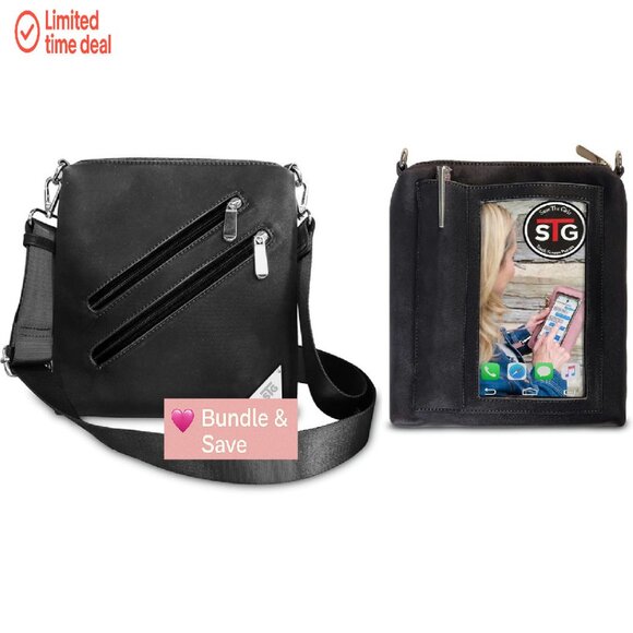 Touch Screen Crossbody Phone Purse - Vegan Leather with Card Slots